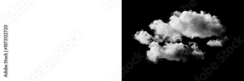 Tableau sur toile Realistic white storm cloud mass isolated on transparent background, dense float