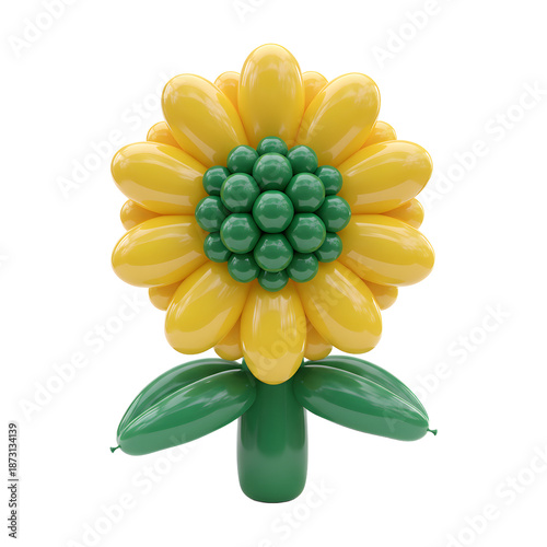 Wallpaper Mural Glossy yellow and green balloon flower sculpture Torontodigital.ca