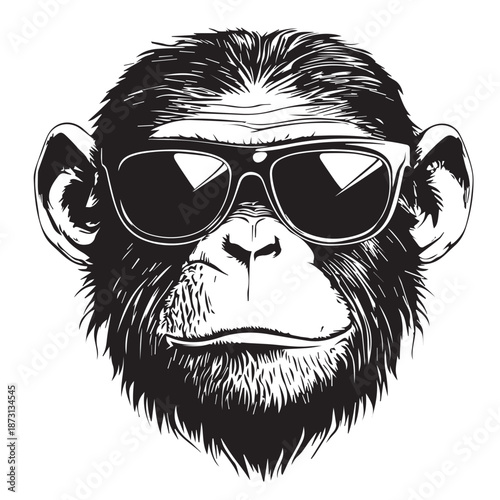 Wall Mural monkey in sunglasses