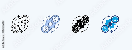 Optimization Multiple Icon Illustration Vector