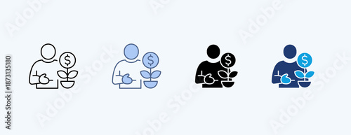 Investment Multiple Icon Illustration Vector