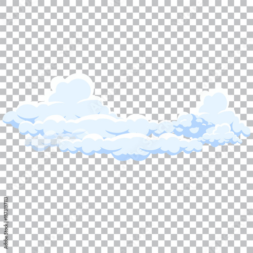 Realistic white fluffy clouds with fog or light smoke effect