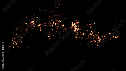 Fotografi Star particles PNG transparent background isolated cutout overlay layer composit