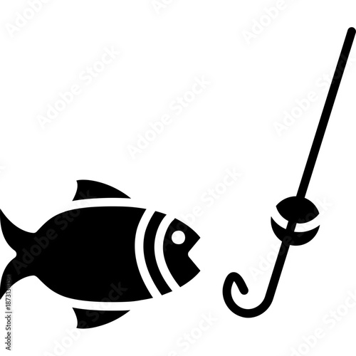 Fishing rod with fish Icon