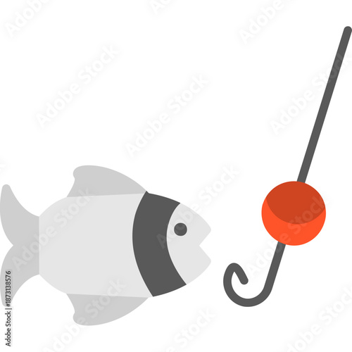 Fishing rod with fish Icon