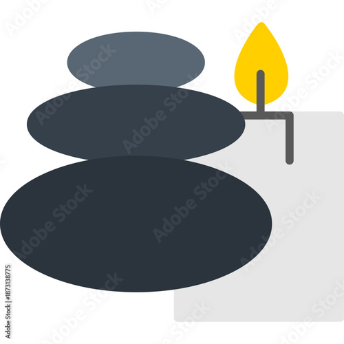 Spa stones with candle Icon