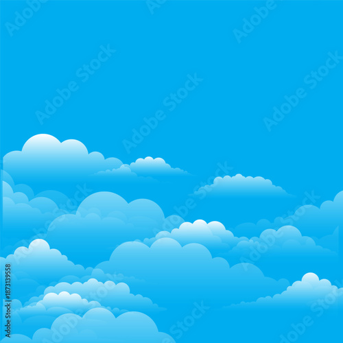Realistic white fluffy clouds with fog or light smoke effect