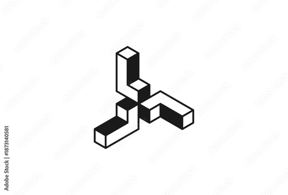 Obraz premium Letter LLL Logo, Triple L Letter 3d style logo design, vector illustration