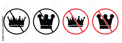 “Crown Icons Set – Royal Symbol Collection, Luxury VIP Badge, King & Queen Silhouettes, Authority & Achievement Vector Illustrations”