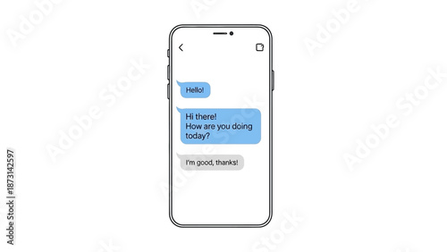 Smartphone showing friendly conversation on messaging app