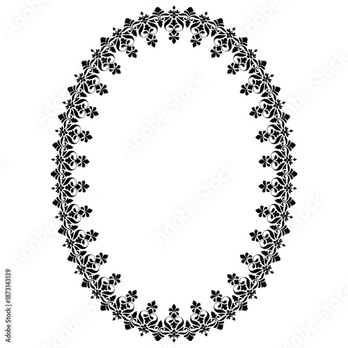 Design floral border patterns, decorated with oval lines.