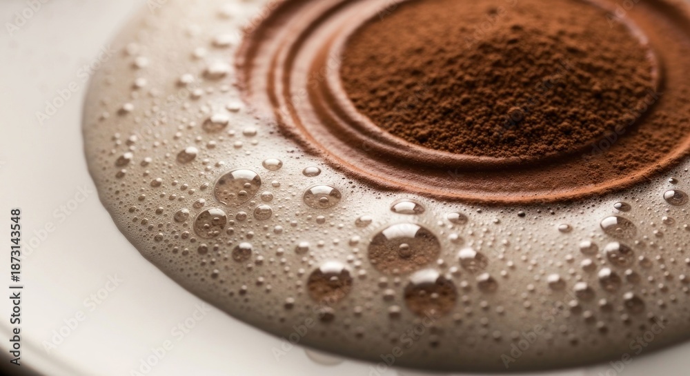 Fototapeta premium Coffee art Powder pile in foam rings