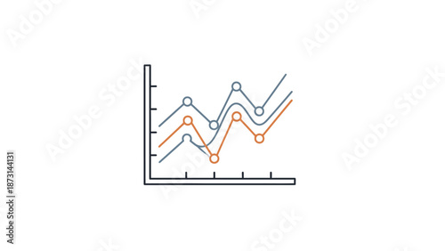 Multiple line graph showing business data trends and analysis