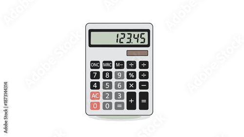 Modern calculator displaying 123.45 on screen
