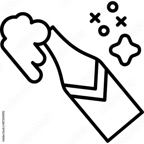 Wine bottle with cork popping Icon