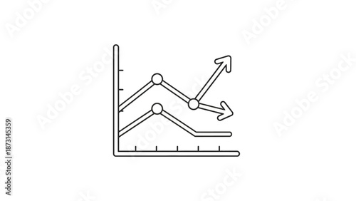Business growth chart with increasing trends and projections