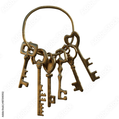 Set of Rustic Keys on Ring