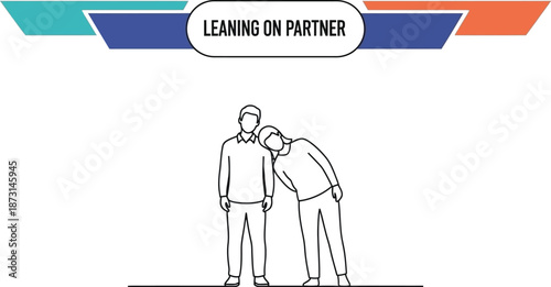Black outline vector of a physical therapy exercise using partner support