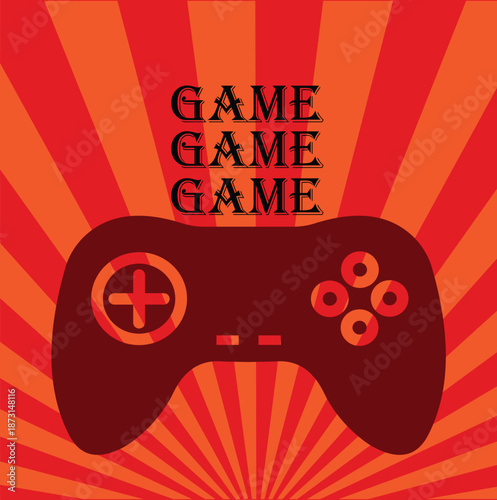 Classic Gaming Console Joystick Graphic Art