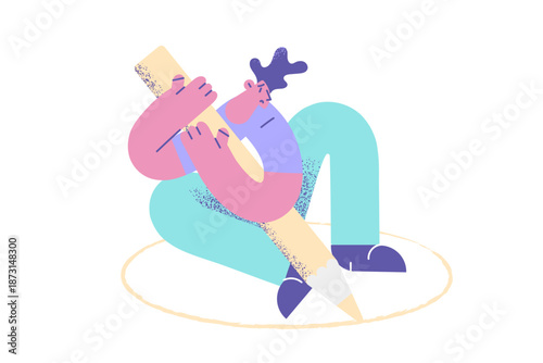 Protective personal borders and loneliness concept.