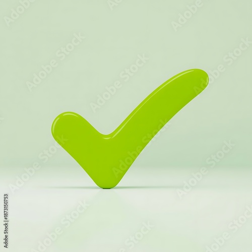 green check mark symbol on light background