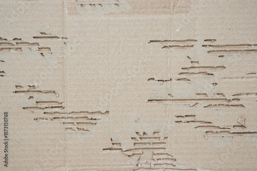 Torn Corrugated Cardboard Paper Texture Effect Background.