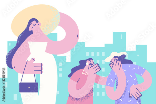 Women gossip about successful and confident friend