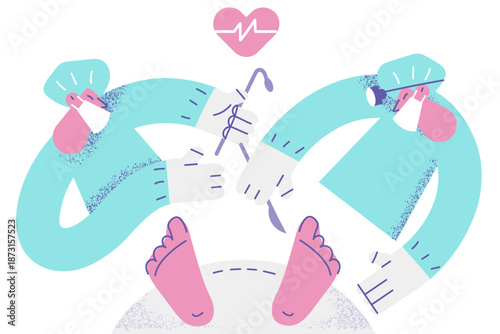 Surgery and operation on heart concept