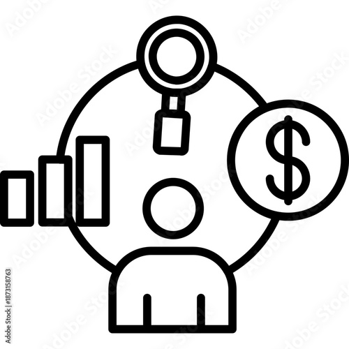Scorecard with metrics and currency Icon