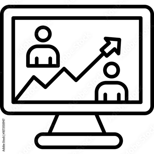 Website traffic analytics screen Icon