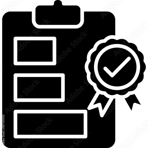 Quality standards checklist with badge Icon