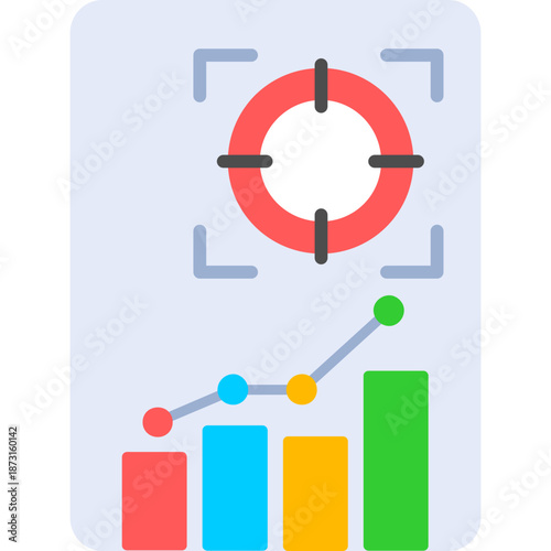 Objectives chart with target frame Icon