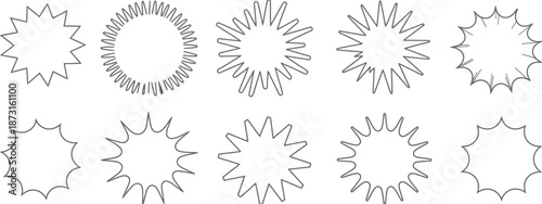 Collection of Starburst and Sunburst Shapes for Graphic Design