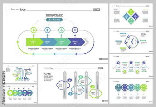 Eight Management Slide Templates Set