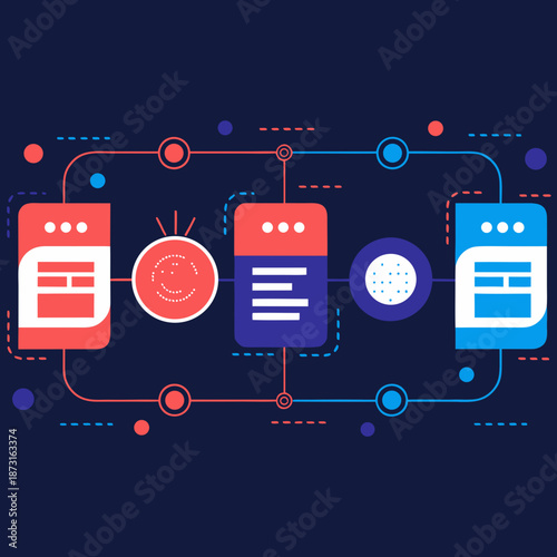 Creating a flat vector background for branding design elements on a dark blue interface