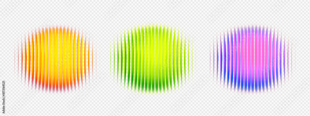 Fototapeta premium Fractal gradient blob with glass circle green and yellow purple png. Neon y2k bubble with digital flow circular and deep grain modern. Round spot fractal with rainbow set glass and bright.