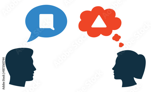 misunderstanding miscommunication speech bubble icon