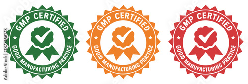 gmp certified manufacturing quality badge icon