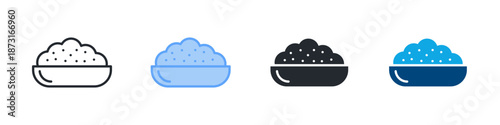 Food Icon Set Multiple Style. Designed In Outline, Blue, Glyph, Dual Tone