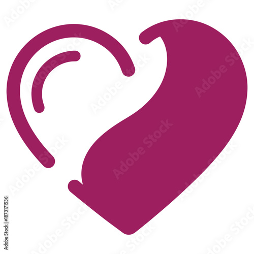 Vibrant purple heart shape symbolizing love and affection ideal for Valentines Day or romantic themes