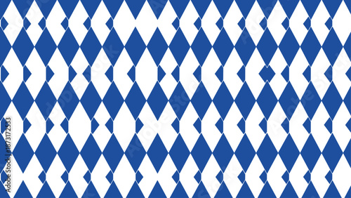 Seamless blue and white geometric diamond pattern background, abstract repeating harlequin shapes textile wallpaper design modern vector illustration