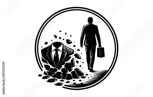 Symbolic transformation of businessman: breaking free from constraints