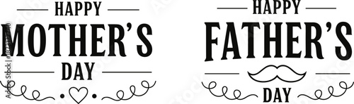 Celebrating Mother's Day and Father's Day with elegant typography and decorative elements