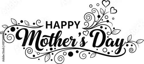 Celebrating Mother's Day with elegant floral illustration and decorative typography