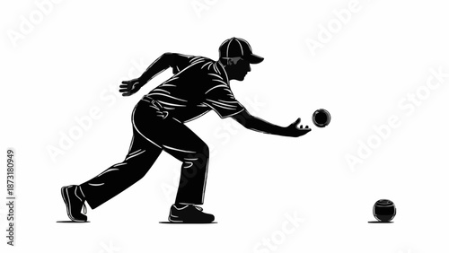 Man catching balls with dynamic movement from a unique viewpoint