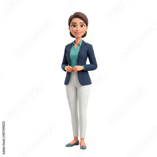 Female Corporate Professional Standing with Friendly Smile - AI Generated