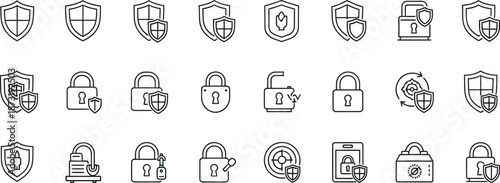 Collection of various locks and locksmithing tools illustrations