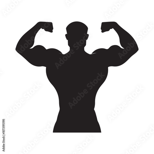 muscular male bodybuilder silhouette