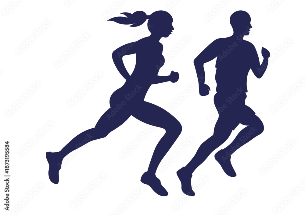 Fototapeta premium runners vector silhouette