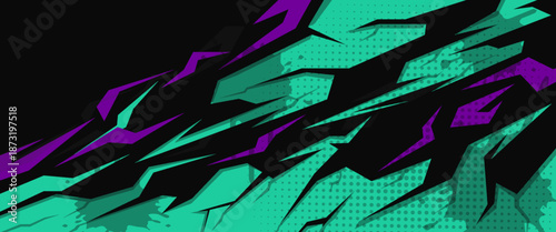 car livery graphic vector with exclusive colors. abstract grunge background design for vehicle vinyl wrap and sports car, racing car, jersey, and banner